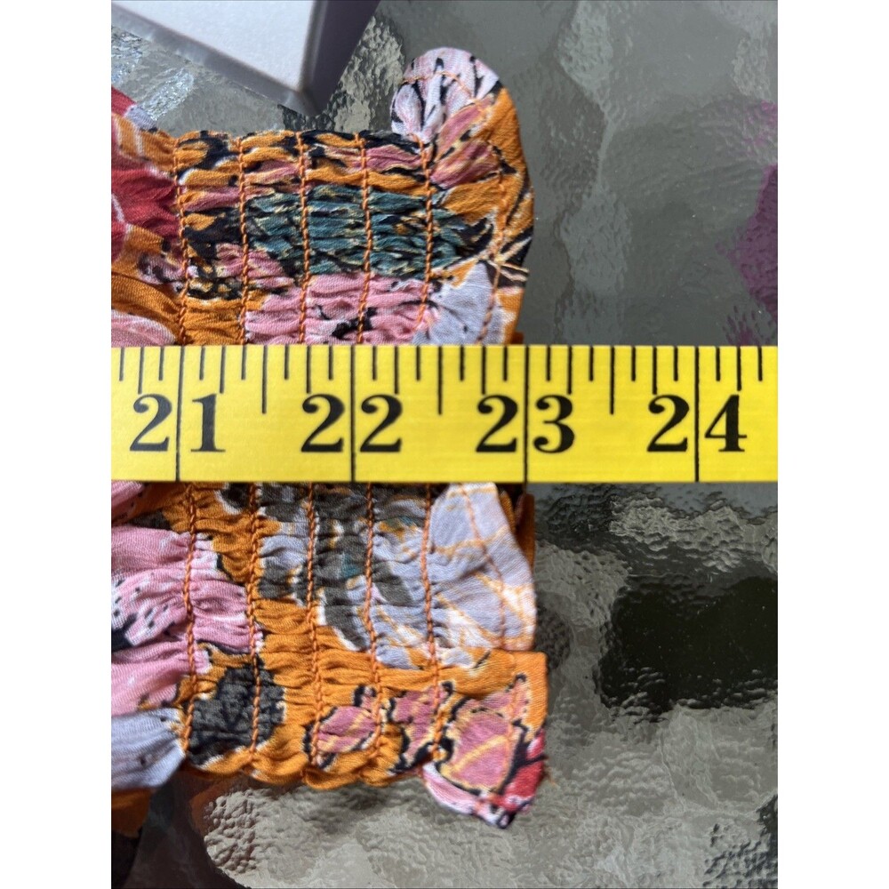 Kate & Sam Burnt Orange Ruffle Maxi Dress Size Medium Pink Long Sleeves Sunset - Picture 12 of 16